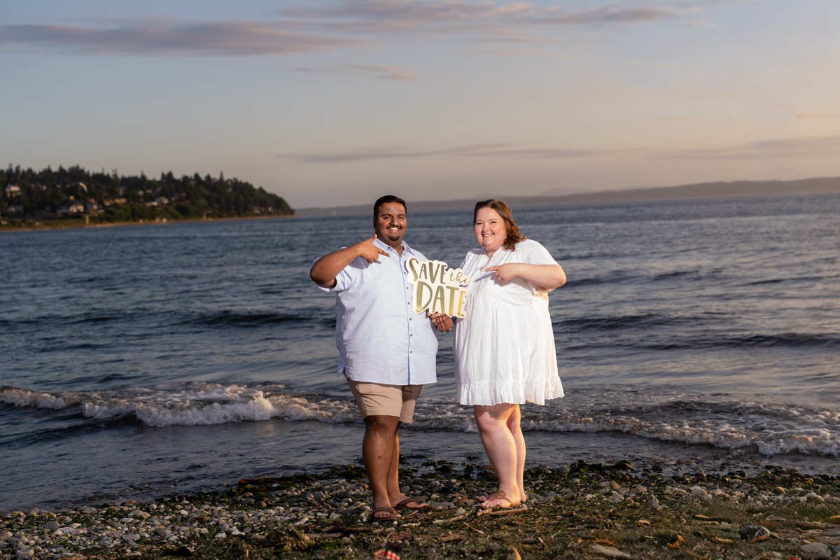 Celebrating by the shoreline